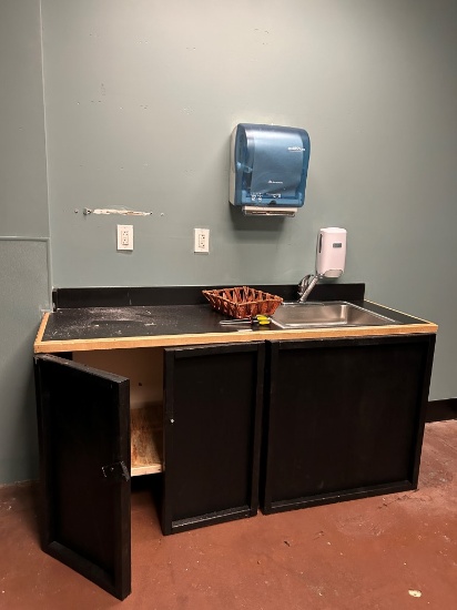 Millwork Sink Table W/ Soap And Paper Towel Dispenser