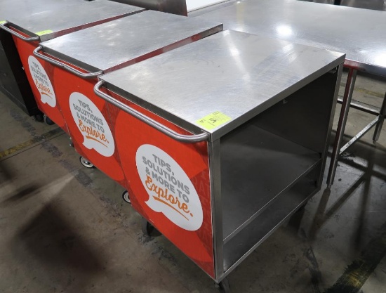 stainless demo carts w/ space for pull-out cutting board