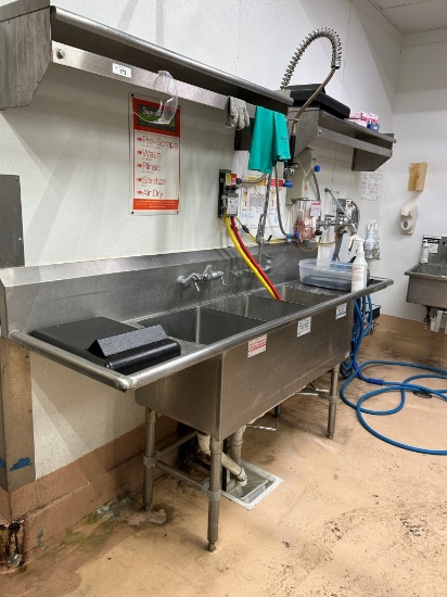 John Boos Stainless Steel Three Compartment Sink