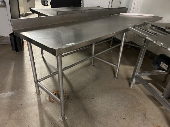 8ft Stainless Steel Table W/ Backsplash