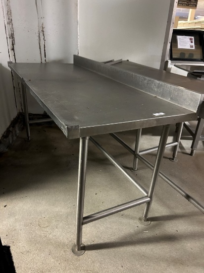 6ft Stainless Steel Table W/ Backsplash