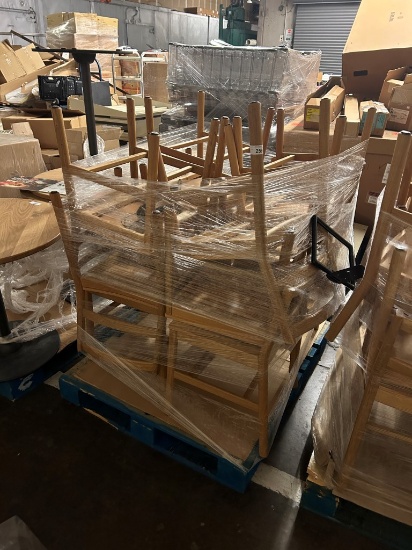 Pallet Of Italian Bistro Wooden Chairs