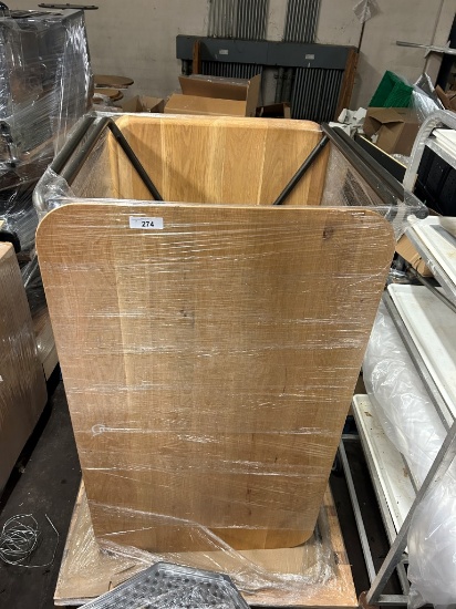 New 52in x 30in Metal Framed Tables And Wooden Chair
