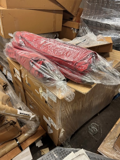 Pallet Of New Wabash Valley Picnic Table Parts And Umbrellas
