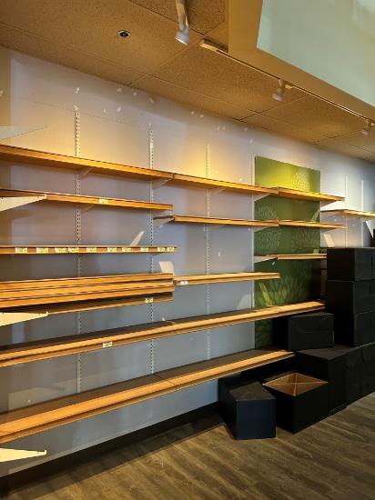 Group Of Wall Shelving W/ 12in Wooden Shelves