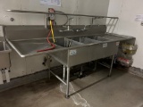 Stainless Steel Three Compartment Sink W/ OverShelf
