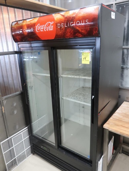 True sliding glass door refrigerated merchandiser