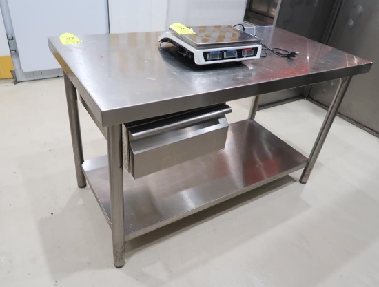 Angelo Po stainless table w/ drawer & undershelf
