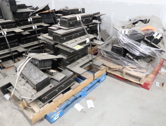 pallets of truck bumpers for loading docks