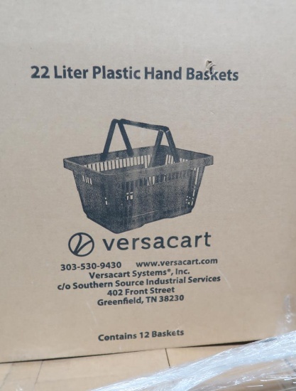 pallet of new plastic hand baskets