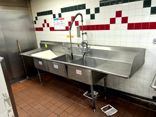Three Compartment Stainless Sink