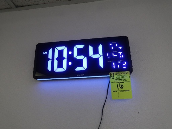 wall clock/temperature/day/date