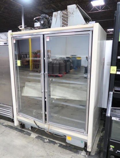 Zero Zone 2-glass door freezer merchandiser, self-contained