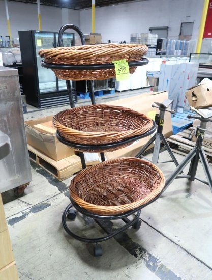 3-tiered basket merchandiser, on casters