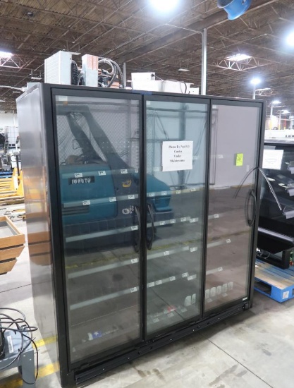 Zero Zone 3-glass door freezer merchandiser, self-contained