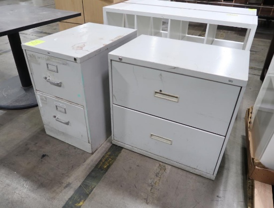 2-drawer file cabinets, one lateral, one legal