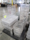 pallet of misc- plastic containers & lids, etc