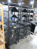 carts, solidly built steel w/ 2) heavy duty outlet strips in each
