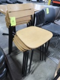 stackable chairs w/ wooden seats & backs