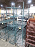 wire shelving units, epoxy coated, one on casters