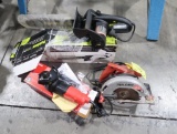 power tools- Craftsman angle grinder, Skilsaw circular saw,