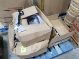 pallet of monitor stands & new Eaton UPS battery backup