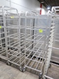 aluminum tub/tray rack, on casters