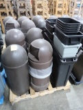 pallet of waste receptacles