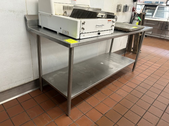 6ft Stainless Steel Table W/ Backsplash