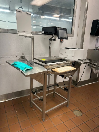 Hobart Wrapping Station W/ Hti Pricing Scale