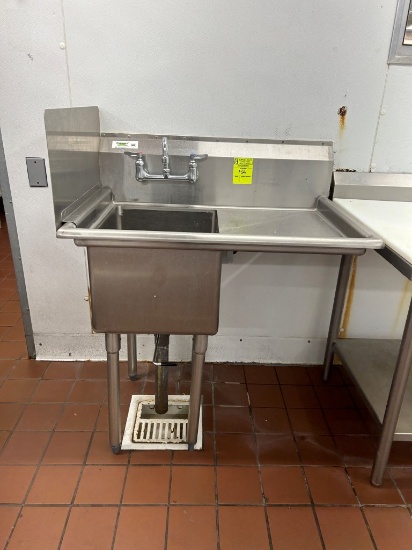 Stainless Steel Single Basin Sink W/ Tall Sidesplash