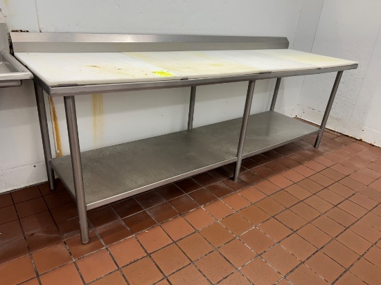 8ft Polytop Table W/ Backsplash
