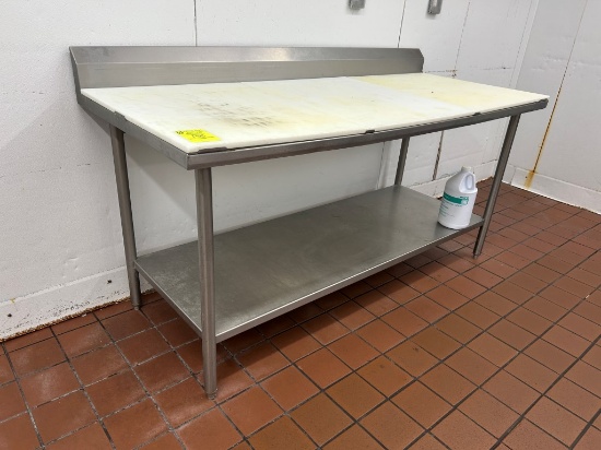 6ft Polytop Table W/ Backsplash
