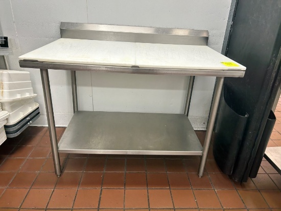 4ft Polytop Table W/ Backsplash