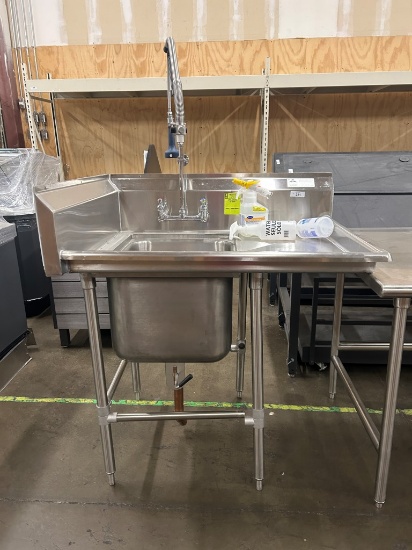 Advance Tabco Stainless Steel Single Basin Sink W/ Sprayer