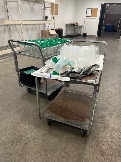 Two-Tier Flat Carts W/ Contents