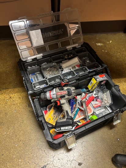 Husky Toolbox W/ Assorted Tools And Hardware
