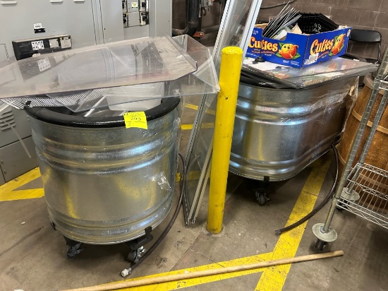 Galvanized Poly Lined Troughs On Casters
