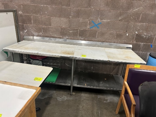 8ft Polytop Table W/ Backsplash