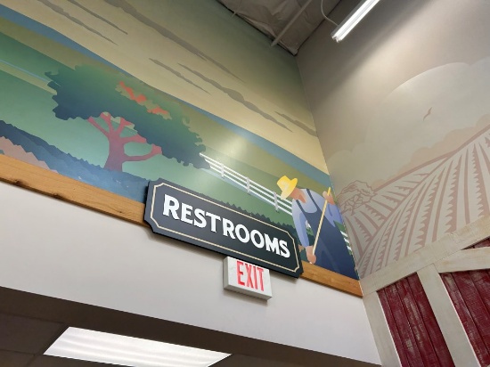 Restrooms Sign