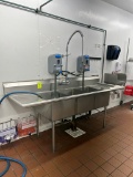 Steelton Stainless Steel Three Compartment Sink W/ Sprayer