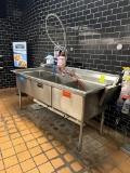 Stainless Steel Three Compartment Sink W/ Sprayer