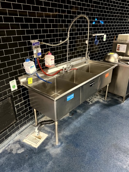 Three Compartment Stainless Sink