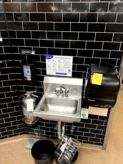 SS Sink with Paper Towel/Soap Dispenser