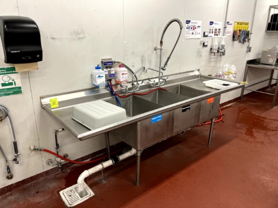 Three Compartment Stainless Sink