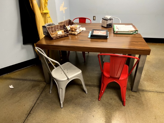 Wood Break Room Tables and 8 Chairs