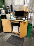 Wood Cabinet with Printer