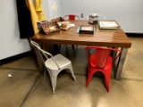 Wood Break Room Tables and 8 Chairs