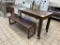 Wooden Table On Casters W/ Smaller Wooden Table