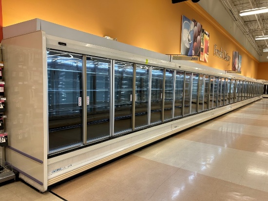 96ft Run Of Kysor Warren Multideck Cases W/ Med Temp Doors
